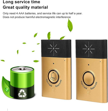 Doorbell, Smart Voice Doorbell 2 Way Conversation Talk Intercom Doorbell Kit Indoor Outdoor Access Control System for Home Office Security
