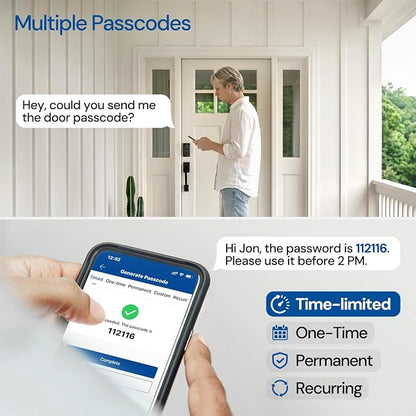 Nyboer 7-in-1 Keyless Smart Deadbolt Lock | Keypad Deadbolt,Easy Installation,Fingerprint unlock,Remote Control,Auto Lock,Waterproof