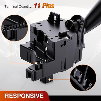 Nilight Turn Signal Switch Compatible with 2007-2018 Jeep Wrangler Compass Patriot 2008-2010 Grand Cherokee Liberty 2007-2014 Dodge Avenger Nitro 2007-2010 Chrysler PT Cruiser Sebring, 2 Year Warranty