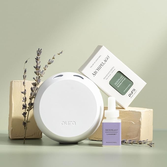 Archipelago Botanicals Pura Eucalyptus Smart Home Scent Refill, Air Diffuser Refill with Up to Six Weeks of Long-Lasting Fragrance per Refill, Clean Air Freshener for Home or Office, 0.33 Fl Oz