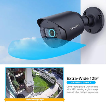 Amcrest 4K Analog Outdoor Security Camera, Bullet 4K (8MP) @15fps, CCTV-Coax-BNC, 98ft Night Vision, IP67 Metal, 125° Angle, Mic, Black (Not an IP Camera) (DVR Required, Not Included) (AMC4KBC28-B-V3)