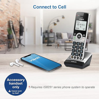 VTech IS8201 Additional Handset for IS8251 Business Grade Cordless Phone Series, Perfect for Home Office, Smart Call Blocking, Answering System, Bluetooth Connect to Cell