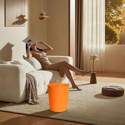 Trash Can - Small Waste basketbin - 1.8 Gallon- for Office,Home,Bathroom,Kitchen - Orange