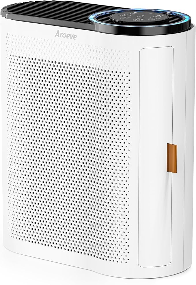 AROEVE Air Purifiers for Home with Air Quality Sensors and Auto-AP04(White)