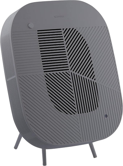 KOMMA Lov Air Purifier for Bedroom, 3.1 inch Slim Wall mount & Stylish Standing type, Hepa Filter Air Cleaner, Remove Fine Dust, Smoke. (Light Charcoal with with Cradle)