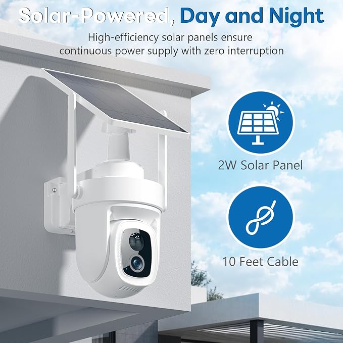 4K Solar Security Camera Wireless Outdoor with Local Storage Base