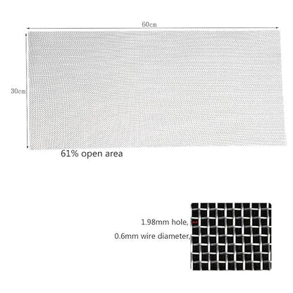TIMESETL 304 Stainless Steel Woven Wire 10 Mesh - 12" X 24" (30cmX60cm) - Garden Fence Mesh, Window Screens Net, BBQ Wire Mesh, Cabinets Mesh Replacement