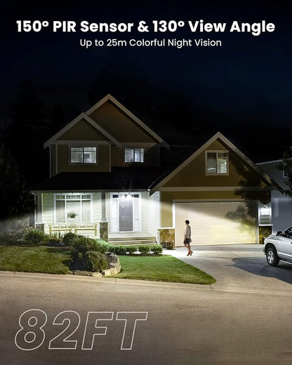 ieGeek Floodlight Camera, 5MP Outdoor Home Security Light with Cameras, 5G/2.4G WiFi Wired Flood Light Cam with Smart Motion Sensor/Siren, Color Night Vision, 2 Way Audio, 24/7 Record,Works w/Alexa