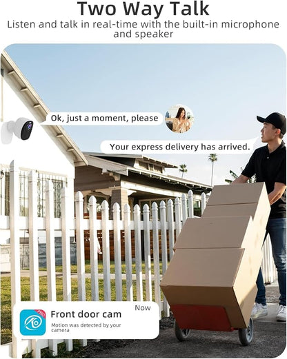 ELECCTV 5G/2.4G WiFi Security Cameras Wireless Outdoor, 2K Battery Powered WiFi Cameras with AI Motion Detection Spotlight Siren,Color Night Vision, 2-Way Talk, IP65, Cloud/SD Storage, Works w/Alexa