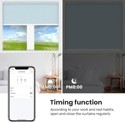 Smart Motorized Window Shades, Customizable Room Darkening Blinds with Remote Control for Home or Office