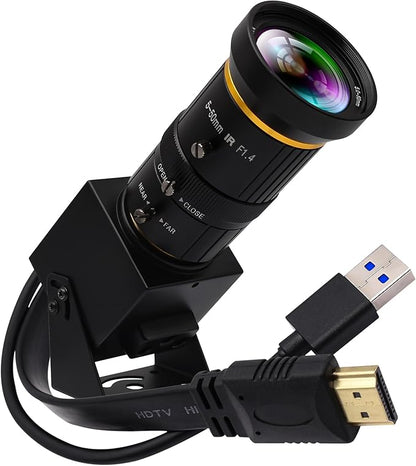 10X Optical Zoom 60fps HDMI USB3.0 Camera 4K High Speed H.264 Simultaneous Output PC Webcam Plug and Play for Computer Security Industrial Live Streaming CCTV Projector