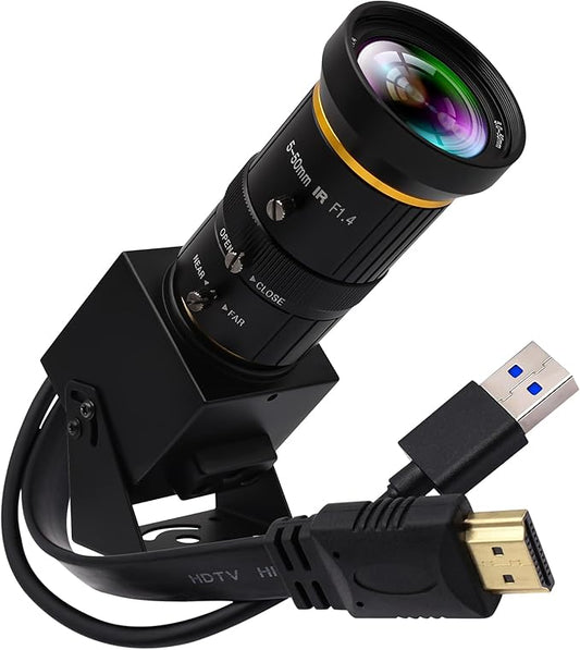 10X Optical Zoom 60fps HDMI USB3.0 Camera 4K High Speed H.264 Simultaneous Output PC Webcam Plug and Play for Computer Security Industrial Live Streaming CCTV Projector