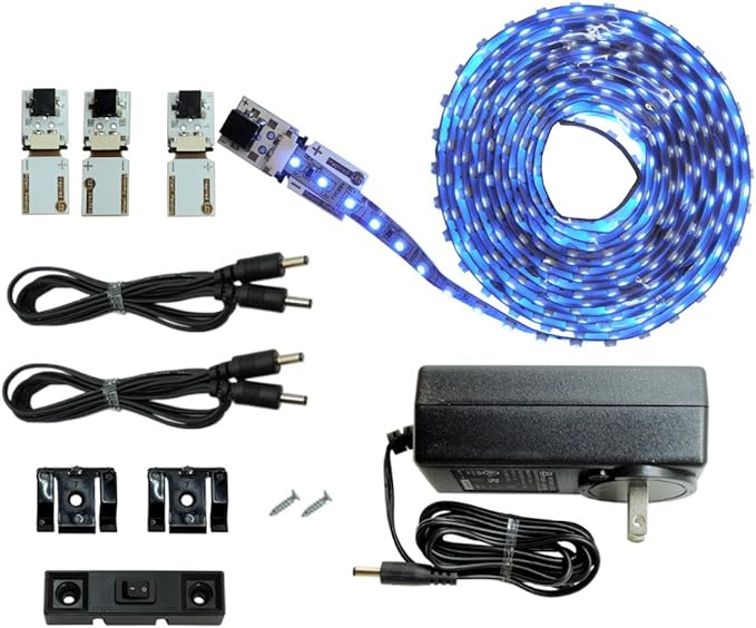 Blue LED Strip kit with connectors and Power. DIY!