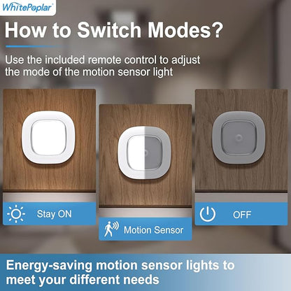 Battery Powered Motion Sensor Light Indoor with Remote, 300LM Dimmable Battery Operated Ceiling Light, 3000K&6000K Color Changeable Wireless Ceiling Light For Closets Shower Living Room Hallway Porch