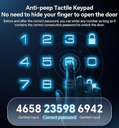Ulecoce Keyless Entry Keypad Deadbolt with Handle Set, Auto-Lock + One-Touch Lock, 100 Codes + Easy Install, Ideal for Airbnb/Homes/Offices, Fits U.S. Standard Front Doors, Oil Rubbed Bronze