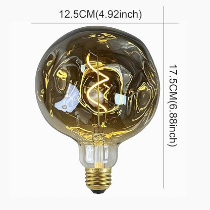 G40 LED Edison Bulb, Smoke Gray Hand-Blown Hard Glass, 4W (25W Incandescent Equivalent), 110-130V, E26, 2000K Warm Yellow Light, 200LM, Dimmable, for Indoor Decorative Lighting