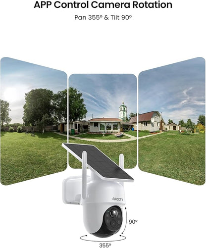 Security Cameras Wireless Outdoor, No Monthly Fee Solar Camera Outdoor Wireless, 4-Camera 2K Home Security Camera System with Base Station, Local Storage, PIR Motion Detection, Color Night Vision