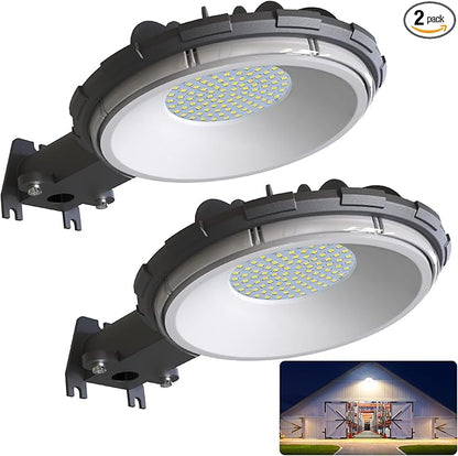 deerdance LED Barn Light, 80W 120V Hardwired Dusk to Dawn Outdoor Lighting with 10000LM 5000K Daylight, IP65 Waterproof Area Street Lights for Outdoor Barns Farmhouse Garage Yard Warehouse (2Pack)