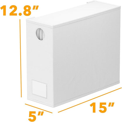 SpaceAid 8 Pack Bed Sheet Organizers and Storage, Foldable Organizer for Linen Closet, Sheets Set Folder Keeper with Window XL (Queen & King Size) Organizing Bedding Container, White 91ZDSN-SL24-W8