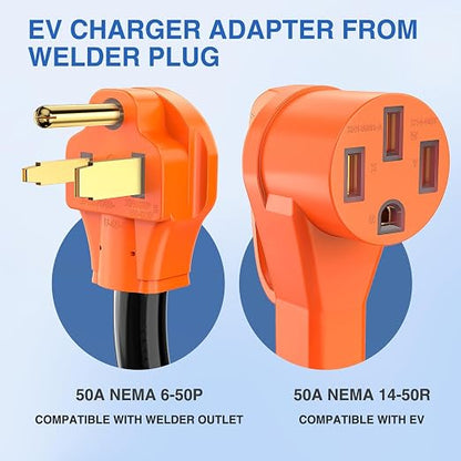 Nilight EV Charger Adapter Cord 50 Amp to 50Amp 10 Gauge 6-50P 14-50R