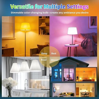 I-SHUNFA Smart G9 RGBCW LED Bulbs, App Control, AC 120V, 2700K-6500K + 16M Colors, Dimmable 1%-100%, 4W 400LM, Music Sync, Timer (3 Pack Bulbs Only)