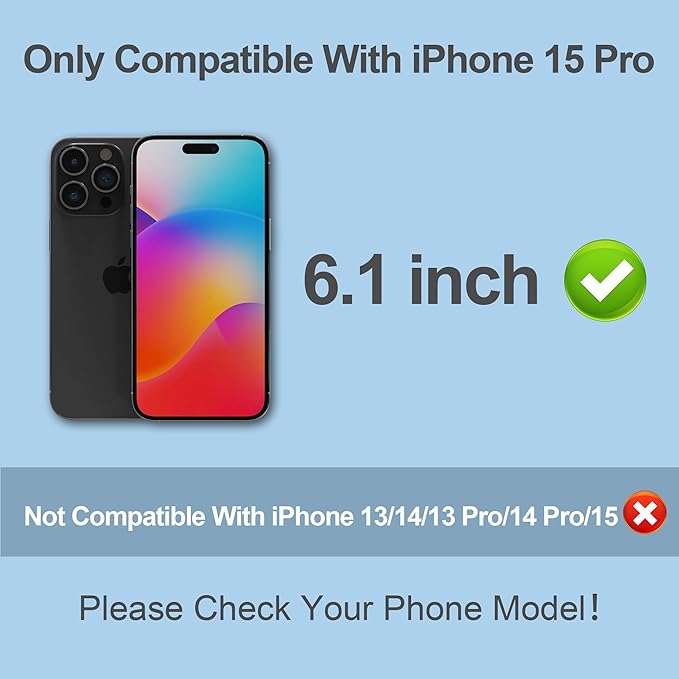 PDDKISS Compatible for iPhone 15 Pro Privacy Screen Protector Tempered Glass 6.1 Inch, Purple Gradient Anti Spy Anti Blue Light HD Easy Installation