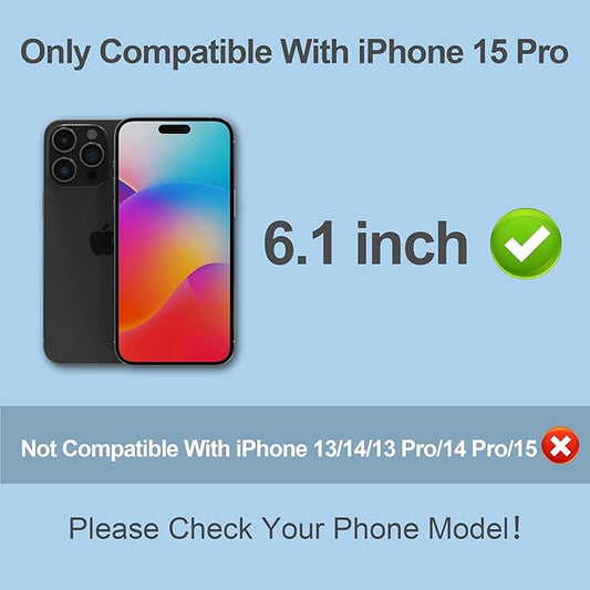 PDDKISS Compatible for iPhone 15 Pro Privacy Screen Protector Tempered Glass 6.1 Inch, Purple Gradient Anti Spy Anti Blue Light HD Easy Installation