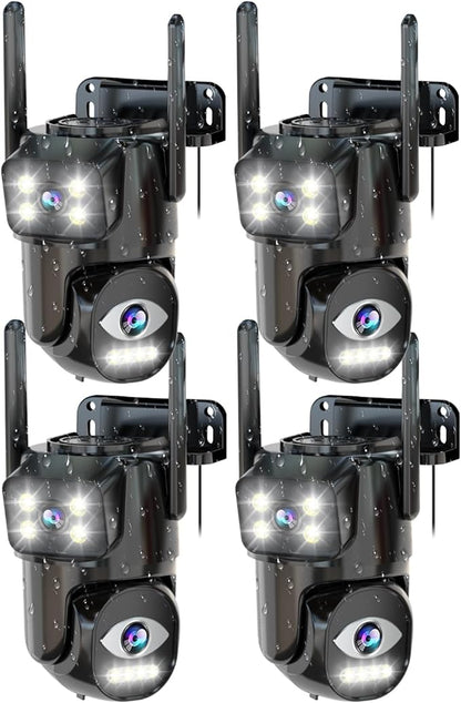 LETSCEE Dual Lens WiFi Security Camera Outdoor,5G/2.4G PTZ Outdoor Auto Tracking,HOM Security Surveillance System Camera,WiFi,Night Vision,7/24 Recording