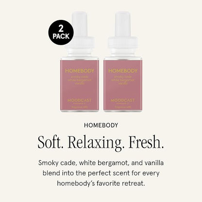 Pura & Moodcast Home Scent Refill - Smart Home Air Diffuser - Long-Lasting Premium Fragrance per Refill - Household Essential - Clean & Safe Diffuser Fragrance - 2 Pack, Homebody