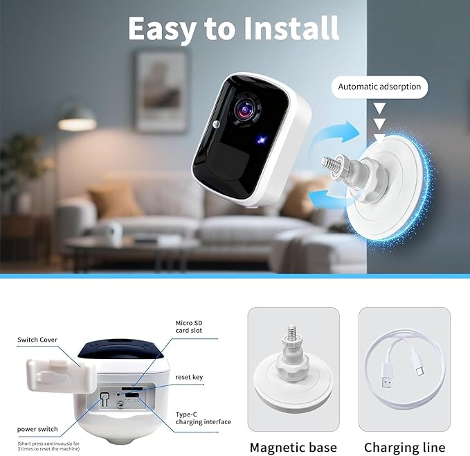 2026 Upgraded Wireless Security Camera, 5MP WiFi Battery Powered Camera for Home Security with AI Motion Detection, Spotlight, 2-Way Talk, Siren, IP65, Cloud&Up to 256G SD Storage( A sd Card Included)