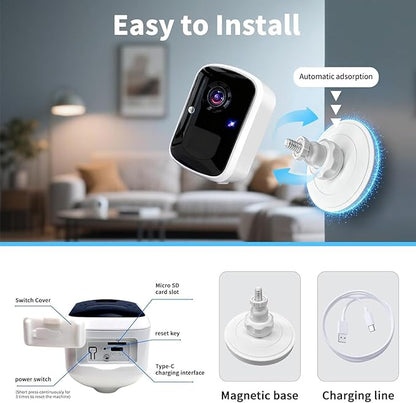 2026 Upgraded Wireless Security Camera, 5MP WiFi Battery Powered Camera for Home Security with AI Motion Detection, Spotlight, 2-Way Talk, Siren, IP65, Cloud&Up to 256G SD Storage( A sd Card Included)