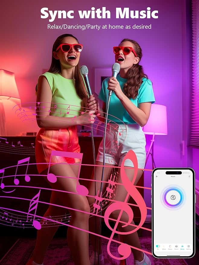Brizled Smart Light Bulbs, Color Changing Light Bulb, RGBWW LED Light Bulbs App Control, E26 A19 Dimmable Smart Bulb Work with Alexa Google Home, 2.4Ghz WiFi Light Bulb, Music Sync, 9W, 806 LM, 4 Pack