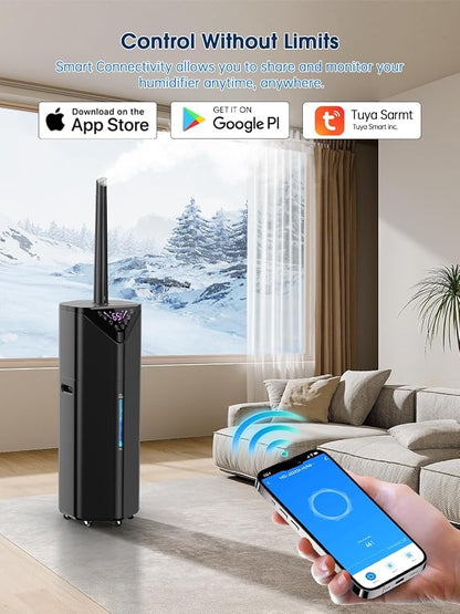 5Gal Humidifiers for Bedroom Large Room 2800 sq ft, 19L Quiet Humidifiers for Large Room, Floor Humidifier with 6 Mist Mode & Auto 180°Mist Tube for Home Whole House School Office Commercial Plants