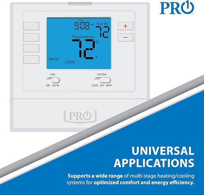 PRO1 T701 Single Stage Non-Programmable Wall Thermostat for 1 Heat/1 Cool Conventional Systems, Conventional Digital Thermostat for Home