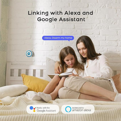 PGST Wireless Home Alarm System,Smart Home Security System with Instant Tuya App Alerts,DIY Door Alarms Kits Siren Hub with Door/Motion Sensors,Remote,Work with Alexa/Google Assistant for Apartment