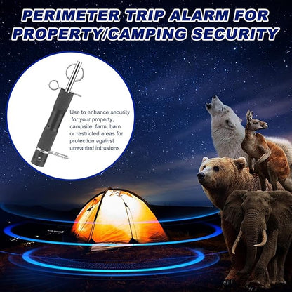 2 Pack Trip Alarm, Perimeter Trip Alarm Use 209 Primers, Portable Trip Wire Alarm Device for Camping, Property & Home Security Early Warning System/ Bear Deterrent with Screw