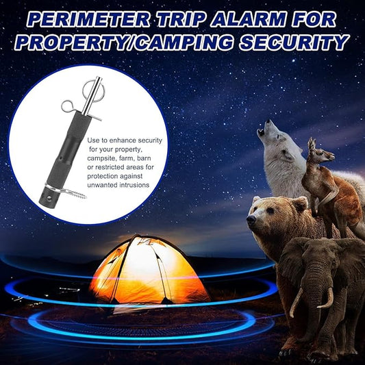 2 Pack Trip Alarm, Perimeter Trip Alarm Use 209 Primers, Portable Trip Wire Alarm Device for Camping, Property & Home Security Early Warning System/ Bear Deterrent with Screw