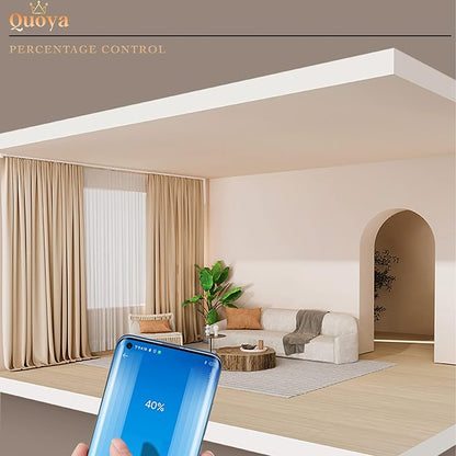 Quoya Smart Electric Curtain Track AT5810【Up to 3m(118in) - Motorised and Adjustable 】, with Automated Rail Motor with App, Voice, Remote Control, Compatible with Alexa, Google and Siri