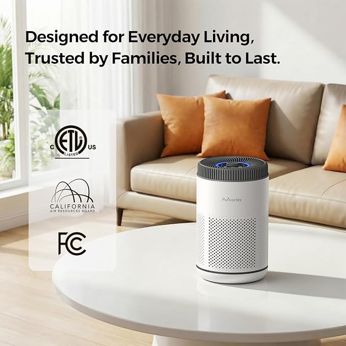 Air Purifier for Bedroom, HEPA Air Purifier for Smoke, Dust, Pollen, Pet Dander, Odor & Hair, Quiet Portable Air Cleaner with Sleep Mode, Covers Up to 540 Sq Ft, AC300 Pro White