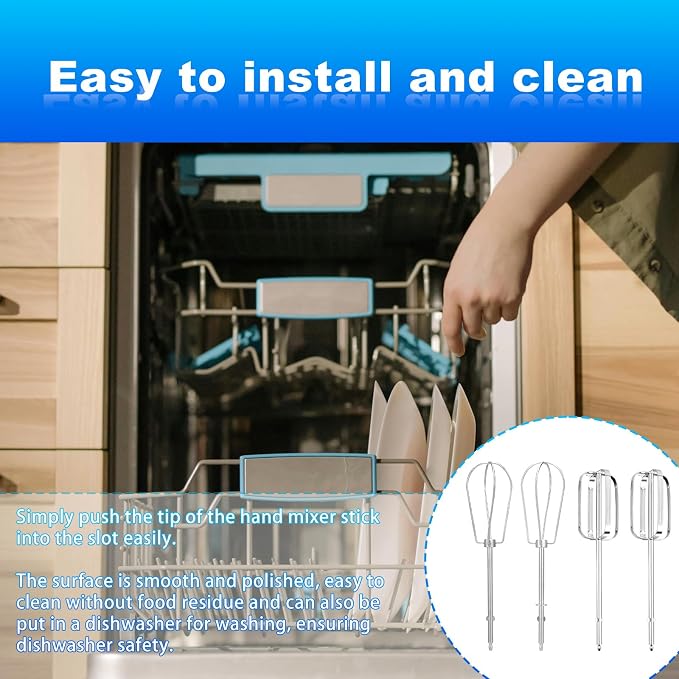 4pcs Hand Mixer Beaters Attachment for MX600B MX3200B MX600R MX1500W MX610B | Stainless Steel Hand Mixer Beaters Attachments Whisk Replacement for MX Series Electric Hand Mixers for Cooking and Baking