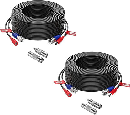ZOSI 2 Pack 100ft(30M) All-in-One Video Power Cables,BNC Extension Security Camera Cable for CCTV Surveillance Camera DVR System With 2 x BNC&RCA Connector