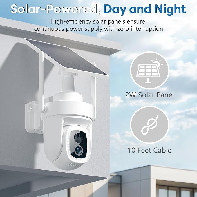 4K Solar Security Cameras Wireless Outdoor with Local Storage Base
