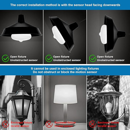 Motion Sensor Light Bulbs, Dusk to Dawn Motion Activated Security Lights, 12W BR30 Motion Detector Led Bulb, 100 Watt Equivalent, E26 6000K Daylight, Suitable for Indoor/Outdoor, (4 Pack)