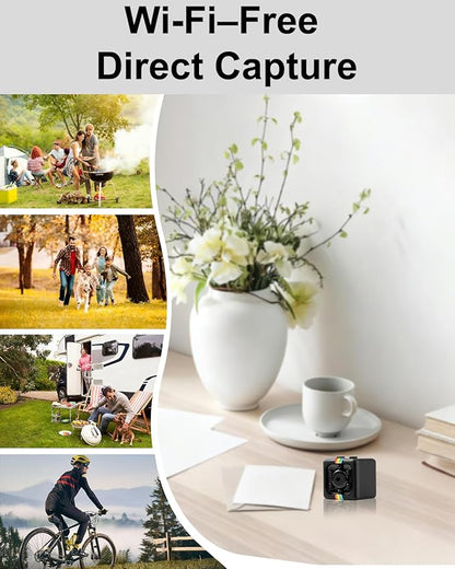 Spy Camera, No WiFi Security Camera with 32GB TF Card, 1080P FHD Mini Cameras with 360° Rotation Bracket, Small Cameras for Home/Indoor/Outdoor Security(Black)