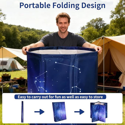 Foldable Bath Tub for Adults, Large Foldable Hot Cold Plunge Tub for Recovery, Collapsible Hot Ice PlungeTub Suitable for Home Outdoors Gyms (Planet purple 80- insulation set)