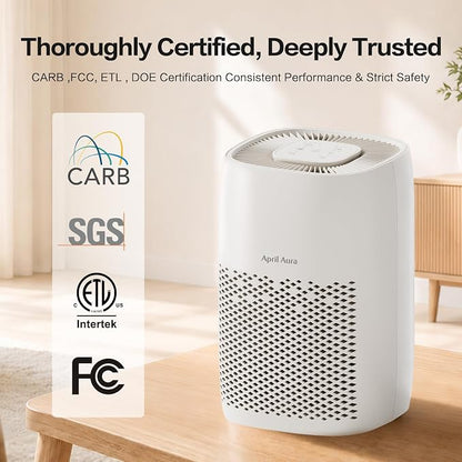 Air Purifier for Bedroom Small Air Cleaner for Home Pets Covers up 1076Ft²