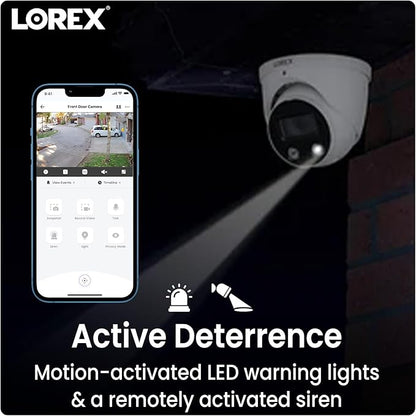 Lorex Outdoor 4K IP Add-On Metal Dome Security Camera | NVR Add-On | Smart Motion Detection | 2-Way Talk | Color Night Vision | IP67 Waterproof | Requires Recorder