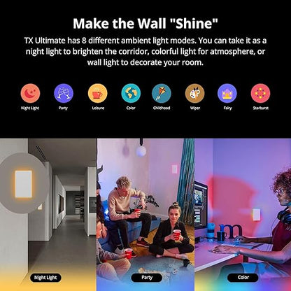 SONOFF Smart Light Switch, 2.4GHz WiFi Alexa Light Switch, Works with Alexa Google Home Brilliant Smart Switch, T5 1 Gang 1 Way Smart Touch Wall Switch, Neutral Wire Required Smart Life Light Switch