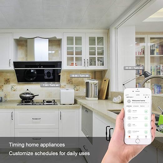 Matter Smart Plug Works with Homekit, Alexa, Google Home, App and Voice Control,UK Standard,16A