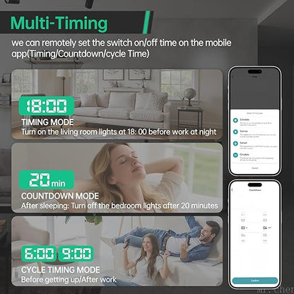 1-32A Smart WiFi Circuit Breaker, 90-300V Wide Voltage, DIN Rail Smart Life/Tuya APP Remote Control, Timer Functions, Overload & Short-Circuit Protection, Compatible for Alexa Google Home